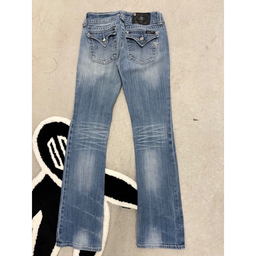 Miss Me Bootcut Jeans JP4008-4 Medium Wash Crystal Embellished Size 28